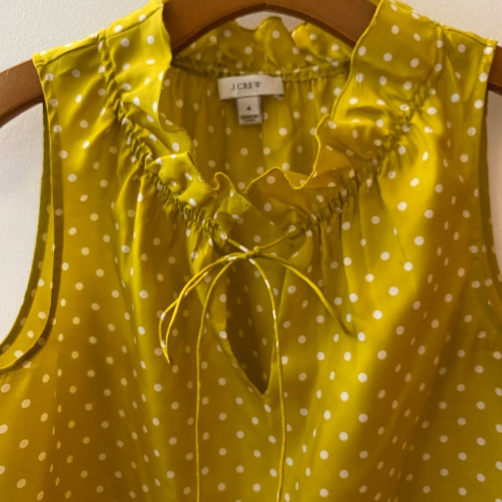 J. Crew Yellow Polka Dot Blouse - Picture 7 of 9